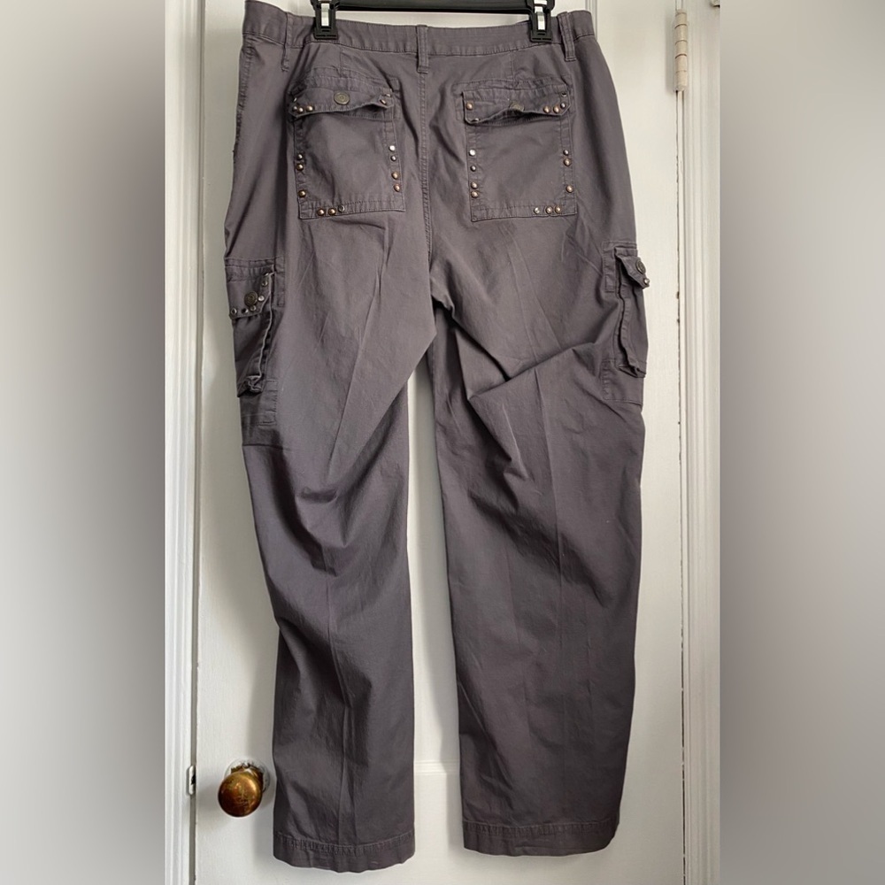 Gitano Gray Cargo Pants, Size 16 W - Picture 3 of 8